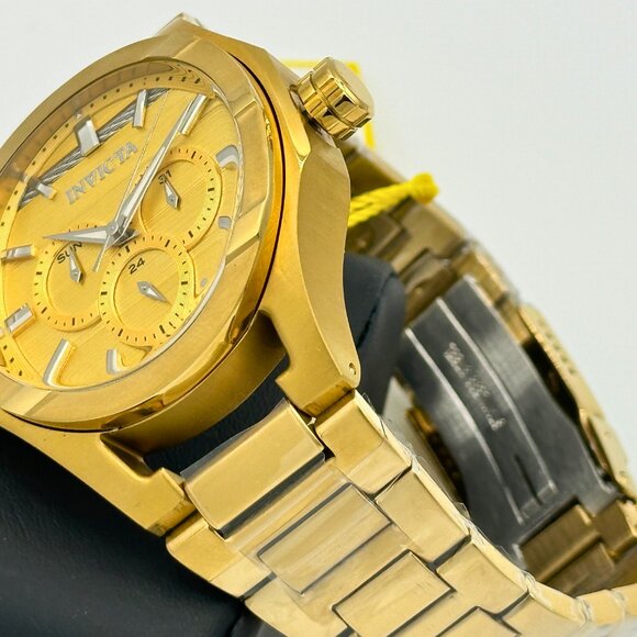BRAND NEW Invicta Mens Bolt 48mm Gold Dial 22k Gold Tone Stainless Steel Watch - Picture 3 of 9